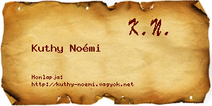 Kuthy Noémi névjegykártya